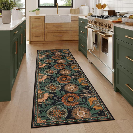Floral Pattern Runner Rug