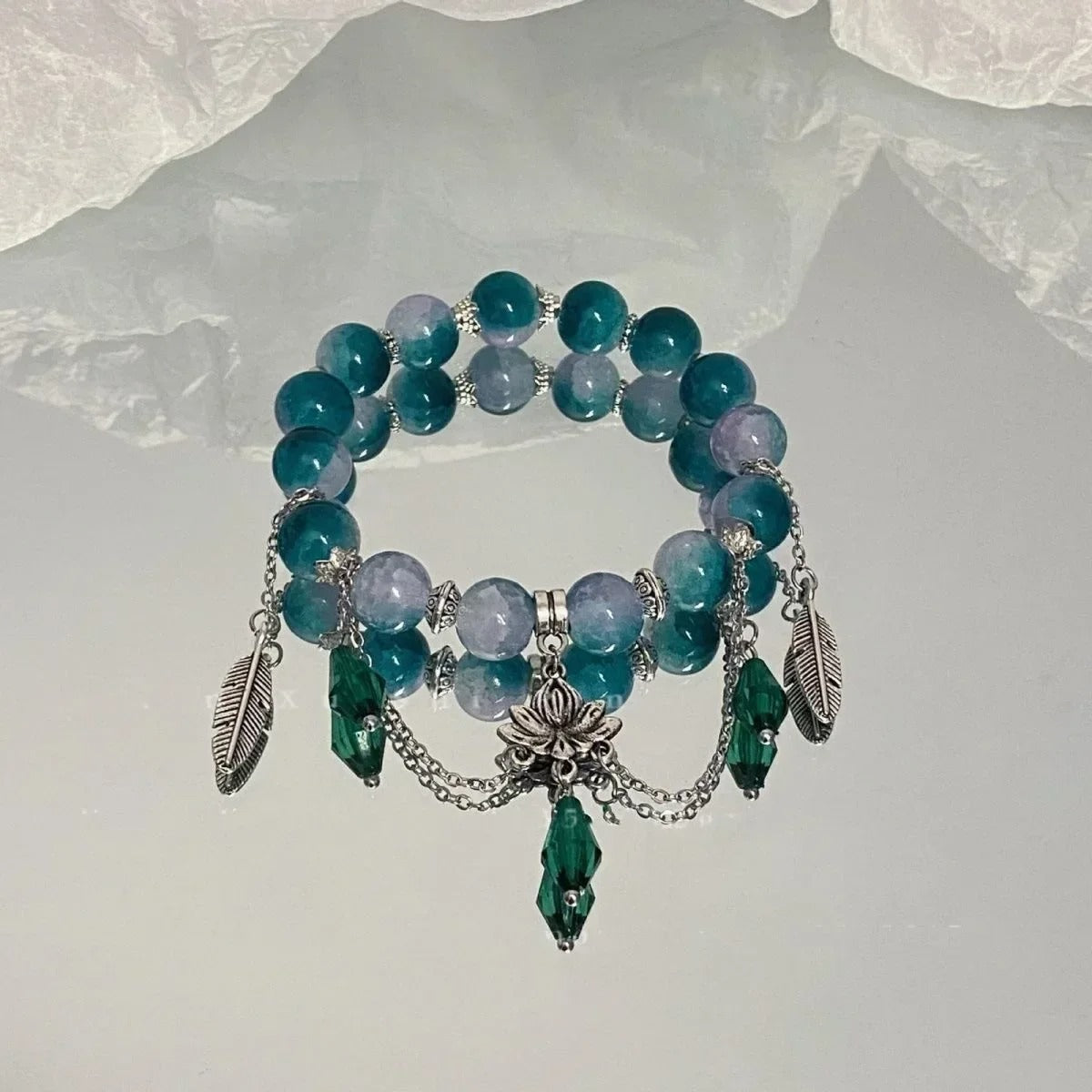 Butterfly Star Moon Flower Pendant Glazed Bracelet with Colorful Beads Beauty Accessory Lucky Bracelet Jewelry Gift Bead Chain