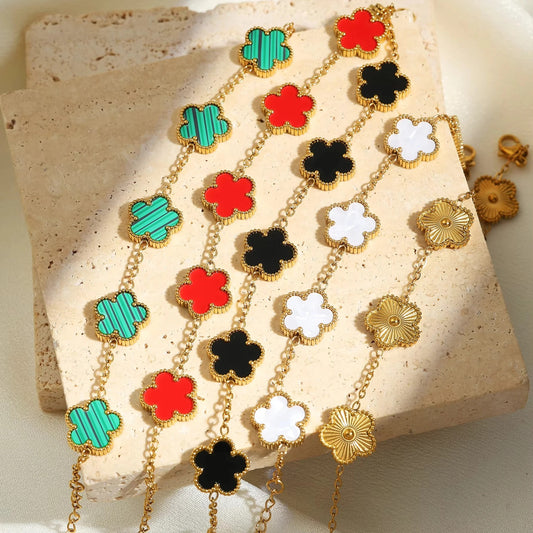 Fashion Flower Stainless Steel Bracelets For Women