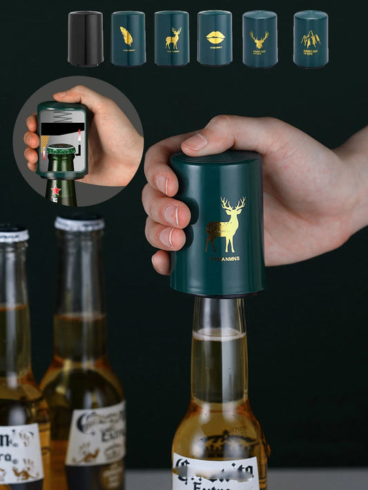 Automatic Bottle Opener Creative Kitchen Press Lid Beer Corkscrew Tools Portable Kitchen Stainless Bar Gadgets