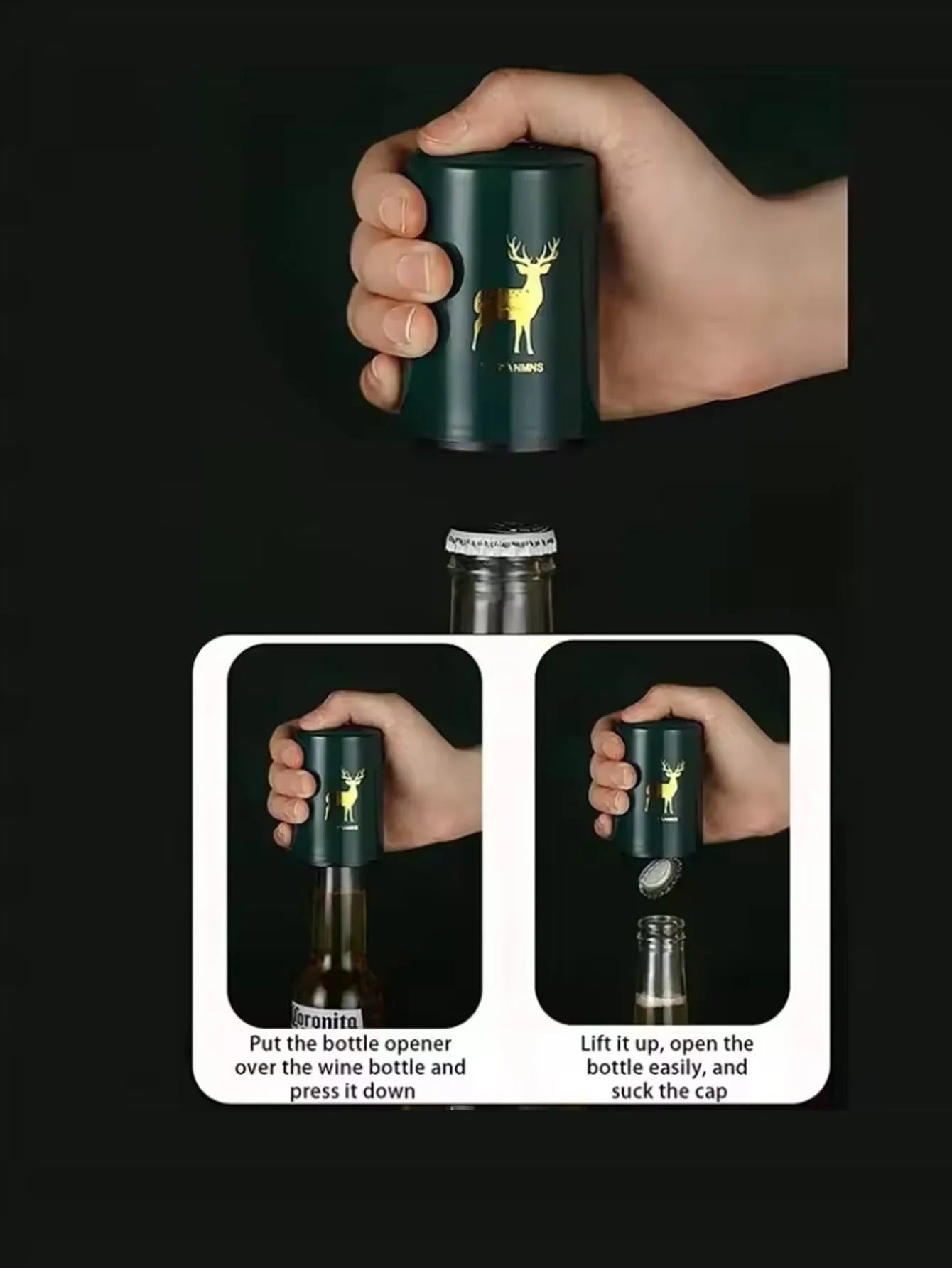 Automatic Bottle Opener Creative Kitchen Press Lid Beer Corkscrew Tools Portable Kitchen Stainless Bar Gadgets