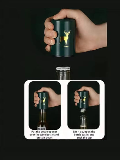 Automatic Bottle Opener Creative Kitchen Press Lid Beer Corkscrew Tools Portable Kitchen Stainless Bar Gadgets