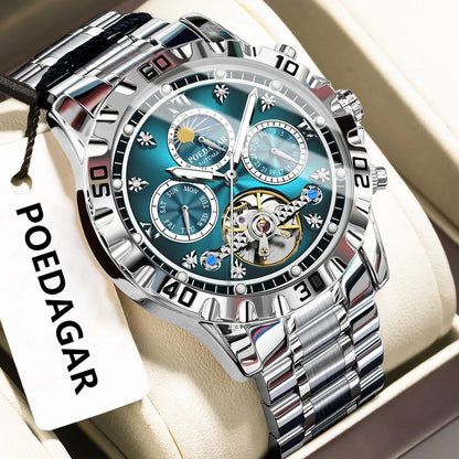 POEDAGAR Military Luxury Men Clock Mechanical Waterproof Man Watch
