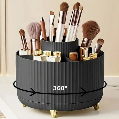 Makeup Brush Holder Organizer 5 Slot 360° Rotating Makeup Brushes Desktop Storage Organizers for Vanity